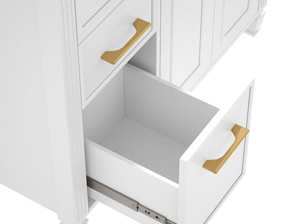 Modern Bathroom Vanity With Ceramic Sink, Freestanding, One Tip Out Drawer, 3 Side Drawers, Adjustable Shelf