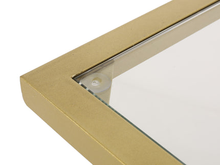 Modern Glam C Shaped End Table With Tempered Glass Top - Gold