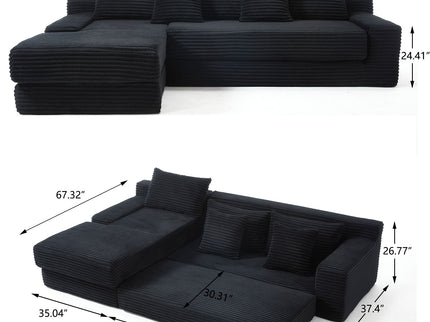 Modern L - Shaped Sectional Couch With Memory Foam