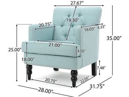 Harrison - Tufted Club Chair With Button Tufted Back And Birch Wood Legs