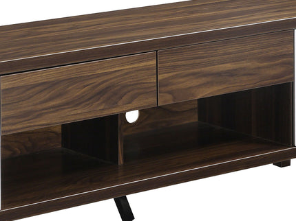 2 Door TV Console With Storage - Walnut