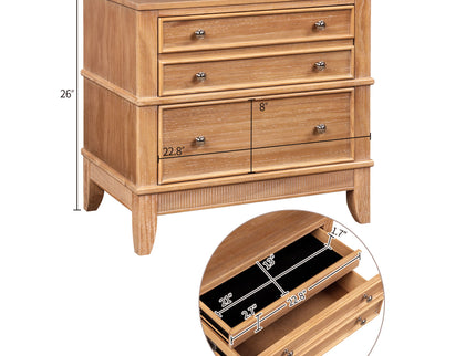 Hazel - 3 Drawer Side Table For Living Room, Hallway, Entryway (Set of 2) - Natural
