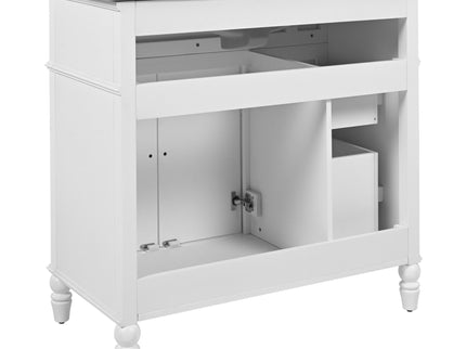Bathroom Vanity With Sink, 2 Door Storage With Soft Closing Hinges - White