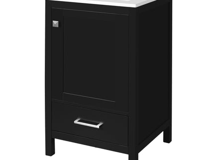 Bathroom Vanity With Ceramic Sink, Soft Close Drawers, Door Organizer, Divider Drawer, Adjustable Foot Pads