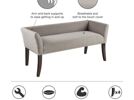 Elegant Design Bench Upholstery, Solid Wood Frame