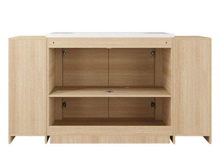 Freestanding Bathroom Vanity With Sink, 2 Small Storage Cabinets, Soft Close Doors