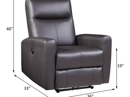 Blane - Top Grain Leather Match Power Motion Recliner - Brown