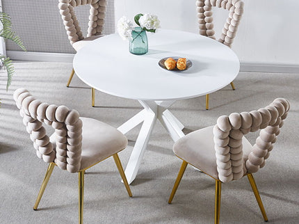 Modern Chair With Iron Tube Legs, Soft Cushions And Comfortable Backrest, Suitable For Dining Room, Living Room, Cafe, Hairball Back