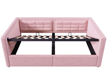 Upholstered Daybed With Hydraulic Storage And USB / Type - C Charging