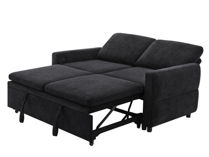 Convertible Sofa Bed Loveseat With Adjustable Backrest And USB Ports