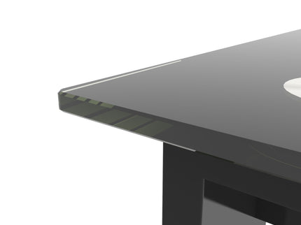 Modern 5 Piece Dining Table Set With Glass Top And Chairs - Black