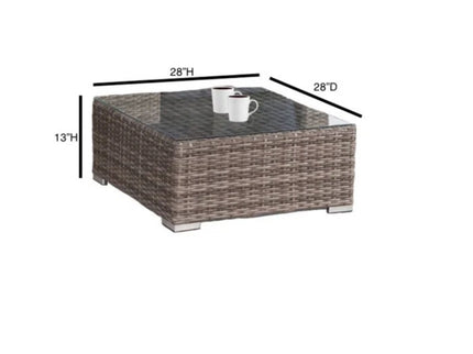 Modern Patio Rattan Sectional Set With Cushions