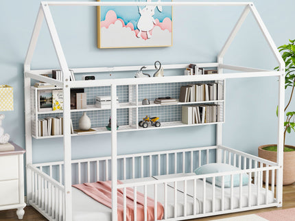 House Frame With Fence And Shelves