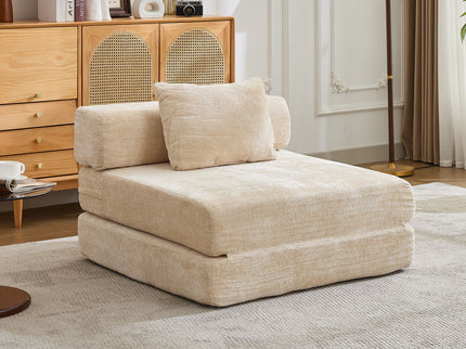 Convertible Floor Sofa Bed With Fixed Shape Frame For Living Room