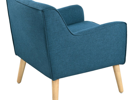 Modern Arm Chair With Tufted Back And Wooden Legs