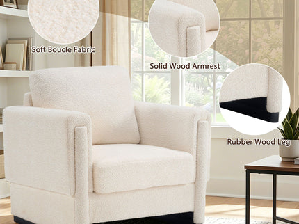 Upholstered Accent Armchair With Square Arm