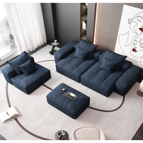 Modern Oversized Diy Combination Modular Sectional Sofa & Pillows