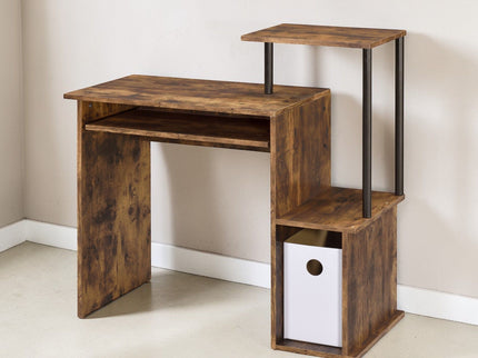 Lyphre - Computer Desk - Weathered Oak / Black