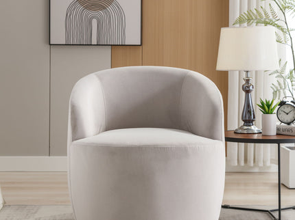Swivel Accent Armchair Barrel Chair With Powder Coating Metal Ring
