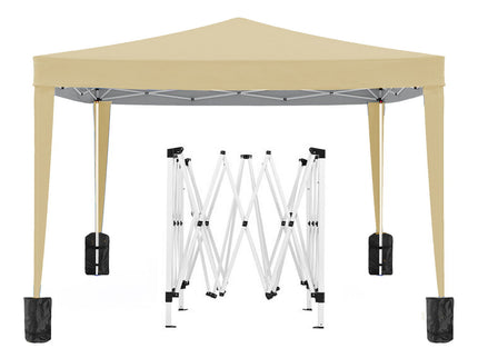 10'X10' Folding Canopy With 4 Removable Sidewalls Outdoor Event Shelter UPF 50+ Gazebo Portable Tents For Parties Beach Camping Wedding Ez Pop Up Canopy 4 Pieces Weight Bag + Carry Bag