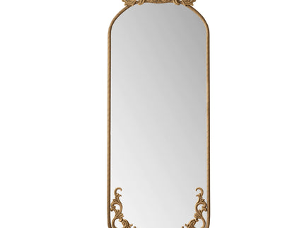 Full Body Arched Mirror With Vintage Carved Applique