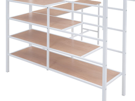 Loft Bed With Desk And Lateral Storage Ladder