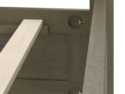 Farmhouse Platform Bed Frame With Tall Linen Upholstered Headboard