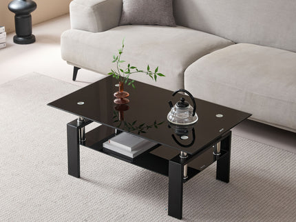 Tempered Glass Table With Storage