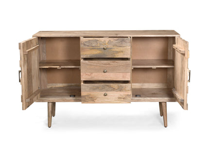 3 Drawer Sideboard With 2 Doors (KD Legs) - Natural