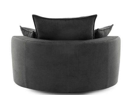 360° Swivel Accent Barrel Chair With Dual Layer Cushion And 3 Removable Pillows