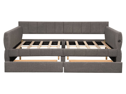 Upholstered Platform Bed With USB Charging