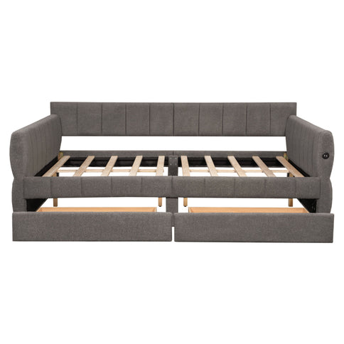 Upholstered Platform Bed With USB Charging