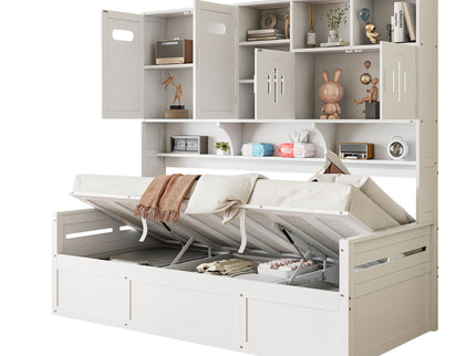 Daybed With All-In-One Cabinet And Shelf