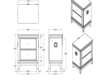 Adelaide - Nightstand With Cooler And Speaker - Gray / Black