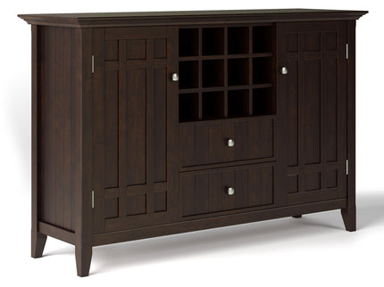 Bedford - Sideboard Buffet And Wine Rack - Dark Chestnut Brown