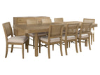 Light Brown / 9 Pc. Table, 8 Chairs