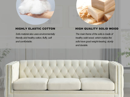 Modern Sofa With Button Tufting, Upholstered Couch For Living Room