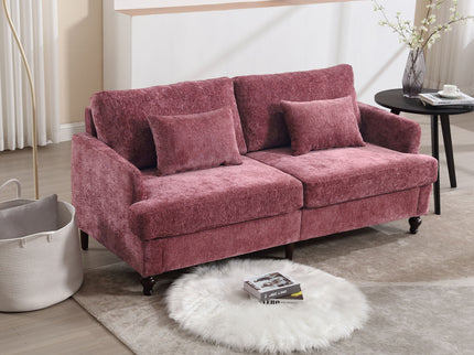 Mid Century Modern Fabric Loveseat Sofa, 2 Seat Upholstered Couch