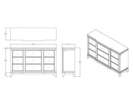 Adalid - 5 Pieces Bedroom Set With LED Lights And Glittered Detailing