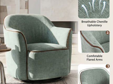 360° Swivel Accent Chair With Flared Arms