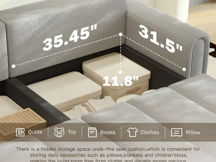 4 Seater Modern Couch With Seats Storage