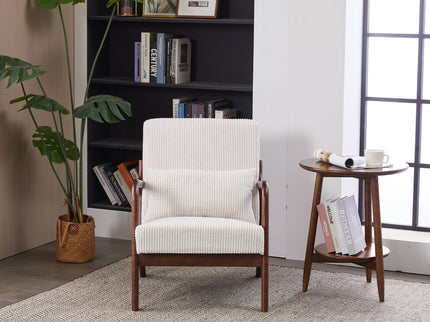 Accent Chair With Pillow And Wood Frame