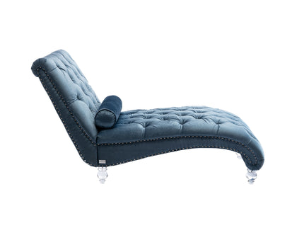Chaise Lounge Indoor, Button Tufted Upholstered Chaise Lounge Chair With Pillow