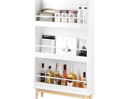 Wall Mounted Bookshelf, 3 Front Facing Display Shelves For Toddler Bedroom - White