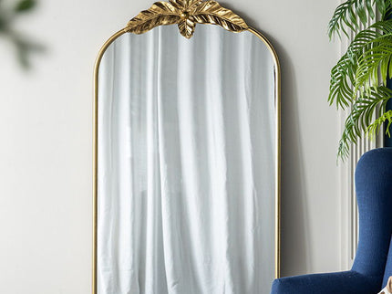 Arched Wall Mirror With Metal Frame, Wall Mirror For Living Room