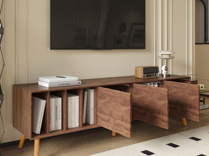 TV Stand, Cabinet For Living Room, Fits TVs Up To 80" - Walnut