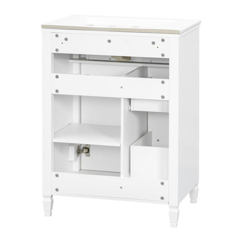 Freestanding Bathroom Vanity With Sink, Soft Close Door, Tip Out Drawer