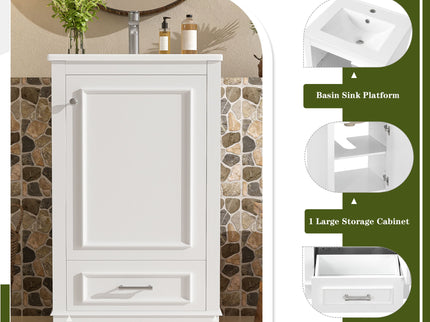 20" Bathroom Vanity With Sink, 1 Drawer, Freestanding Single Set