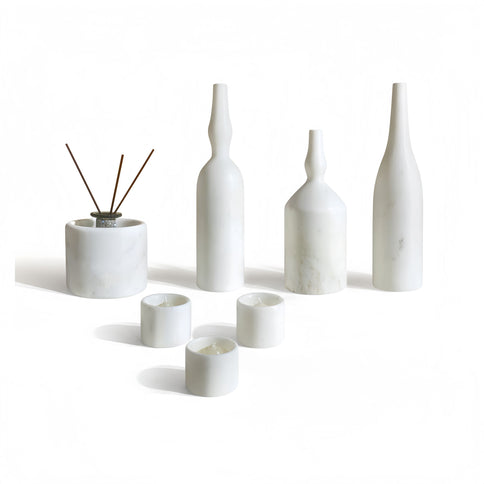 7 Pieces Luxury Natural Marble Living Room Accessories Set