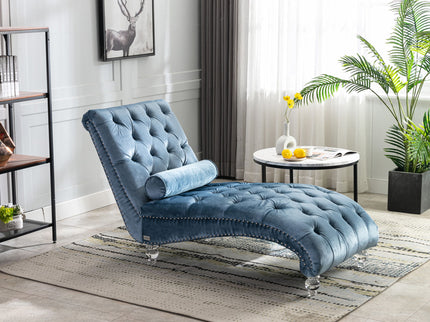 Chaise Lounge Indoor, Button Tufted Upholstered Chaise Lounge Chair With Pillow